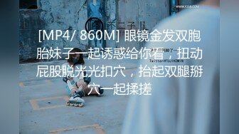 [MP4/ 860M] 眼镜金发双胞胎妹子一起诱惑给你看，扭动屁股脱光光扣穴，抬起双腿掰穴一起揉搓