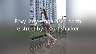 Foxy lady embarased on the street by a skirt sharker