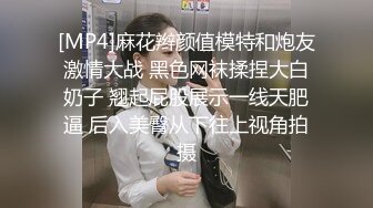 [MP4]麻花辫颜值模特和炮友激情大战 黑色网袜揉捏大白奶子 翘起屁股展示一线天肥逼 后入美臀从下往上视角拍摄