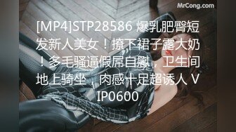 [MP4]STP28586 爆乳肥臀短发新人美女！撩下裙子露大奶！多毛骚逼假屌自慰，卫生间地上骑坐，肉感十足超诱人 VIP0600