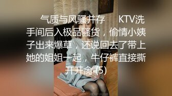 ❤️气质与风骚并存❤️KTV洗手间后入极品骚货，偷情小姨子出来爆草，还说回去了带上她的姐姐一起，牛仔裤直接撕开开肏 (5)